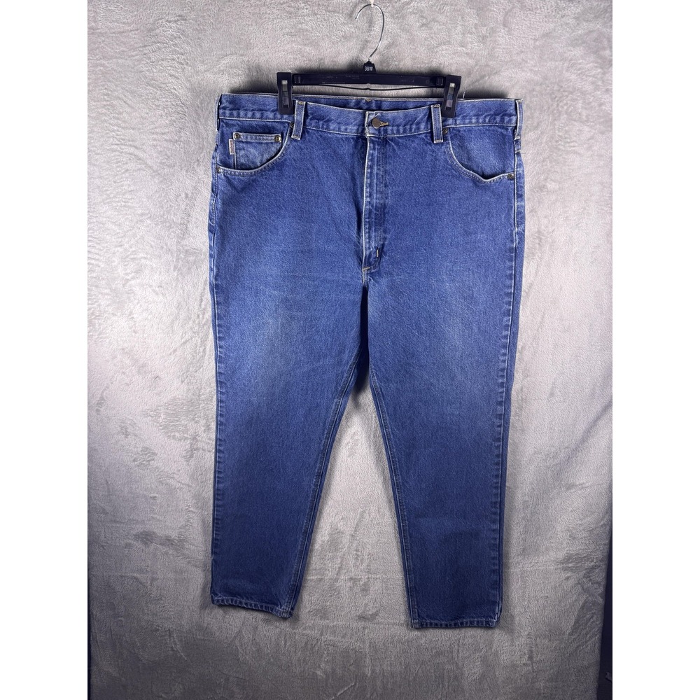 Carhartt Jeans Mens 38x27 Blue Relaxed Fit Tapered Medium Wash Denim Pants